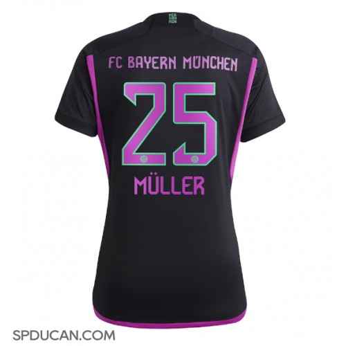 Zenski Nogometni Dres Bayern Munich Thomas Muller #25 Gostujuci 2023-24 Kratak Rukav